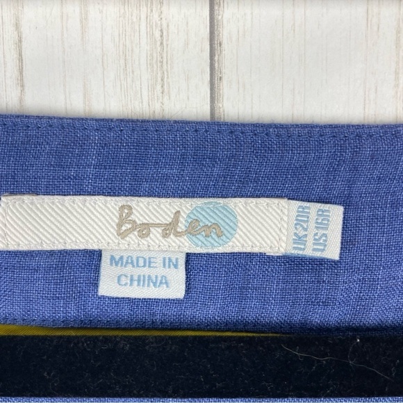 Anthropologie Boden 100% linen blue shift dress US20 - Picture 3 of 6